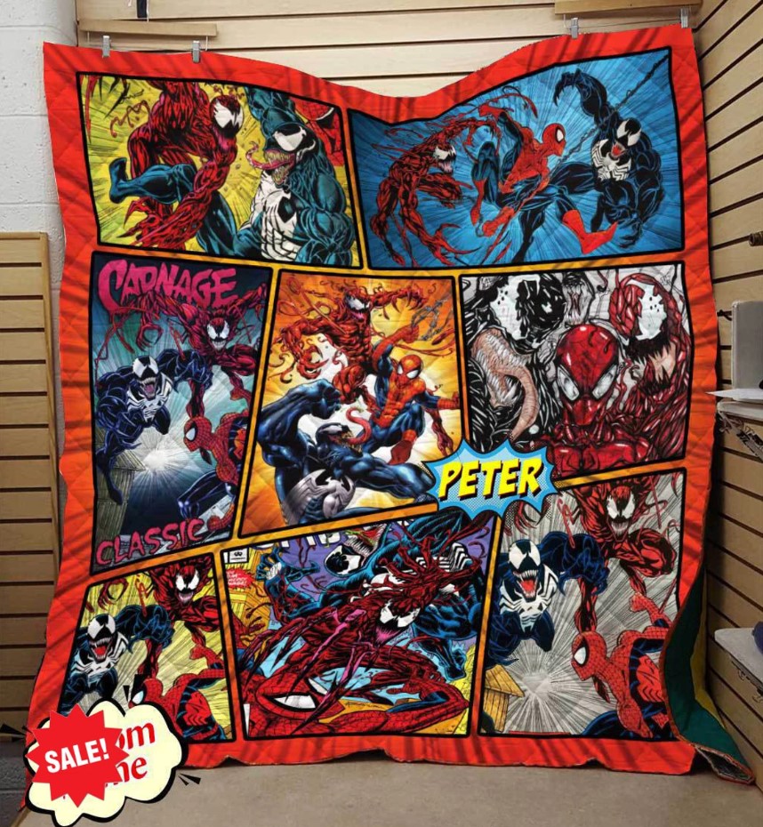 Personalized Venom Spider-man Carnage Comicblanket Spiderman Venom Birthday Party Venom Vs Carnage Fan Gifts Superheroes Birthday Gift